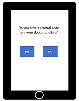 Prompt asking patient to enter referral number